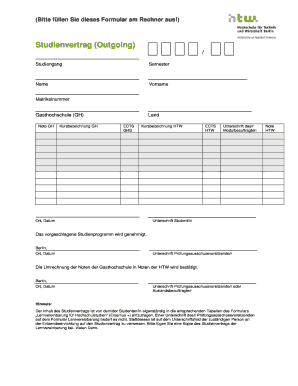Studienvertrag (Outgoing)