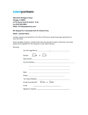 Request for Corrected Form W-2c