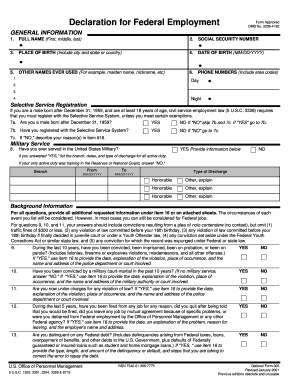 Declaration for Federal Employment