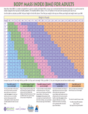 BMI Chart for Adults