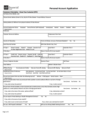 Personal Account Application