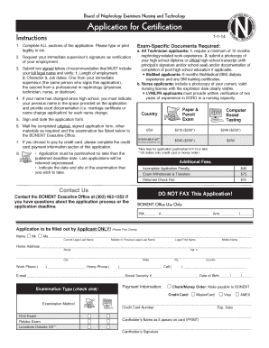 Board of Nephrology Examiners Certification Application