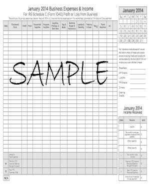 IRS Schedule C Business Expenses and Income Tracker