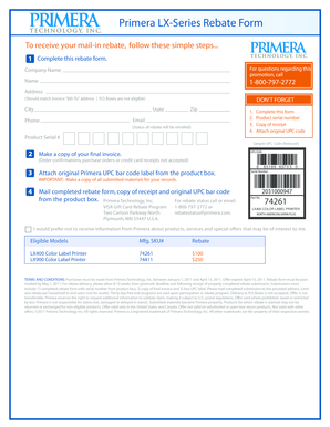 Primera LX-Series Rebate Form