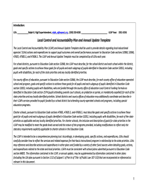 Local Control and Accountability Plan Template