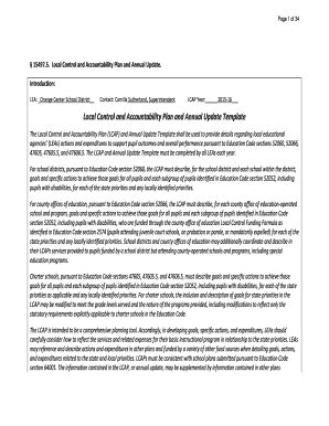 Local Control and Accountability Plan Template