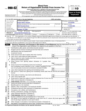 Form 990-EZ Tax Return