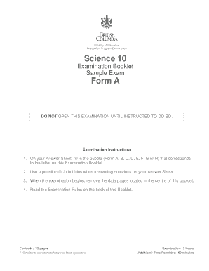 Science 10 Graduation Program Examination