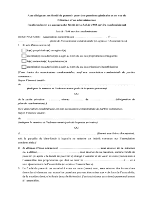 Acte désignant un fondé de pouvoir