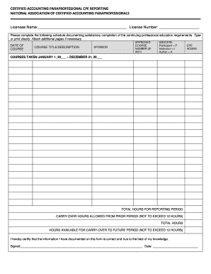 CPE Reporting Certification Form