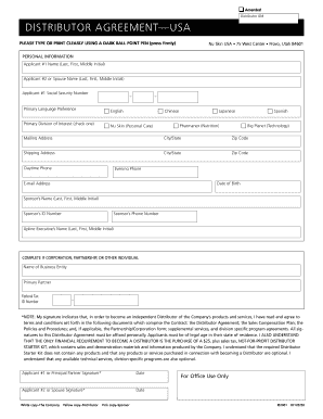 US Distributor Agreement