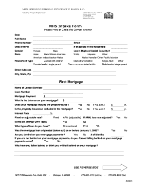 NHS Mortgage Intake Form