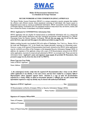 Bidder ID Documentation Submittal Form