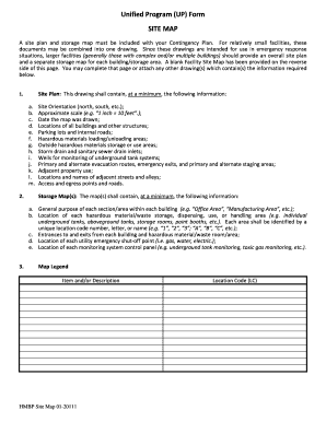 Unified Program Site Map Form