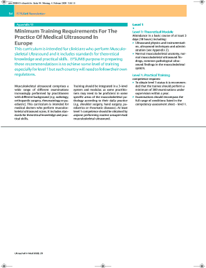 EFSUMB Musculoskeletal Ultrasound Training Competency Assessment