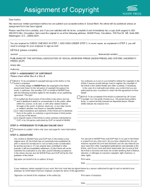 Assignment of Copyright Form