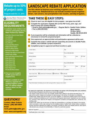 Seattle Irrigation Rebate Application