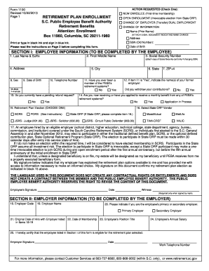 South Carolina Retirement Plan Enrollment Form