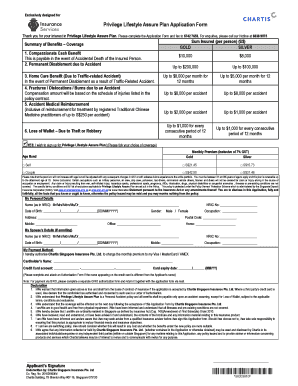 Privilege Lifestyle Assure Plan Application Form