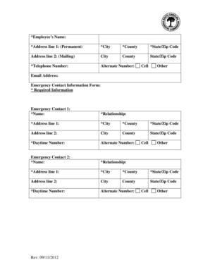Employee Emergency Contact Information Form
