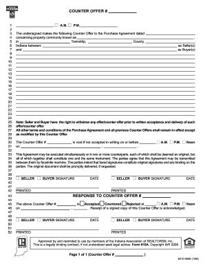 Indiana Real Estate Counter Offer Form
