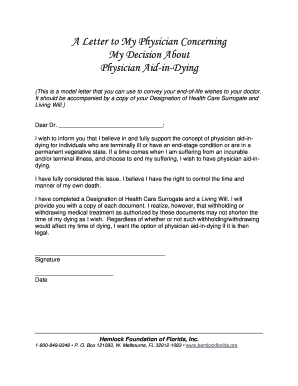 Physician Aid-in-Dying Letter
