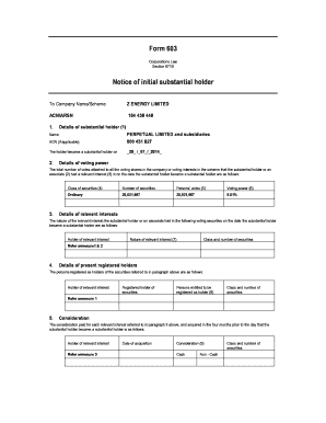Notice of Initial Substantial Holder