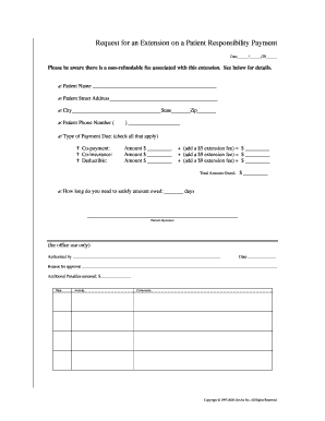 Request for Extension on Patient Responsibility Payment