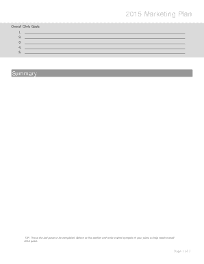 2015 Veterinary Clinic Marketing Plan Template