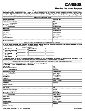 Member Services Request Form