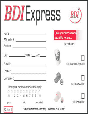 Starbucks Gift Card Order Form