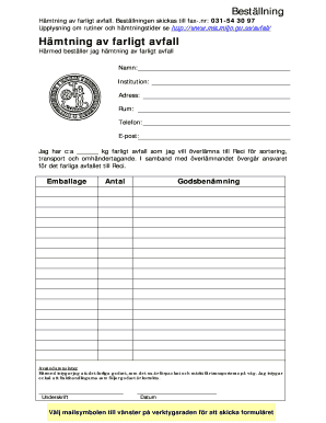 Hazardous Waste Collection Order