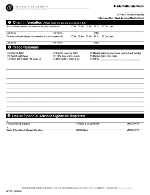 Trade Rationale Form