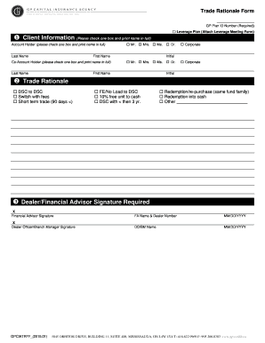 Trade Rationale Form