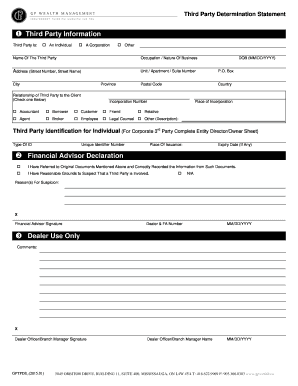 Third Party Determination Statement