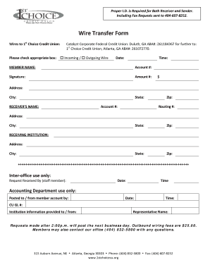 Wire Transfer Form