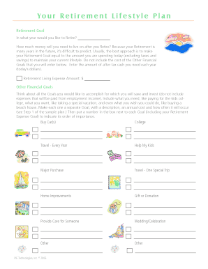 Retirement and Financial Goals Planning Form