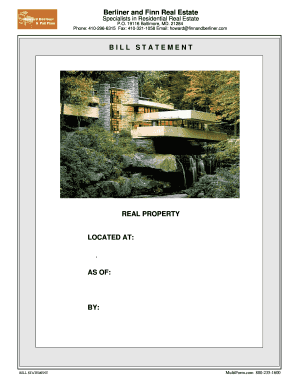 Real Estate Broker Bill Statement