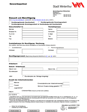 Gesuch um Bewilligung