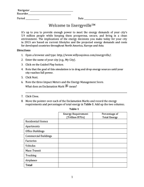 Energyville Simulation Guide