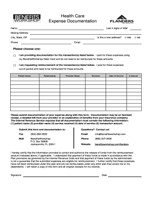 Healthcare Expense Reimbursement Form