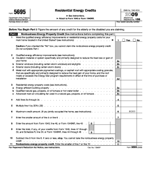 IRS Form 5695 Residential Energy Credits