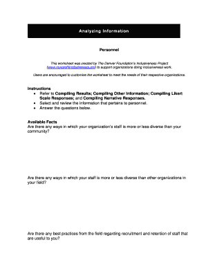Personnel Diversity Worksheet