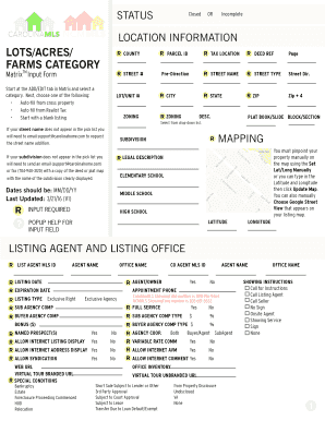 Real Estate Listing Input Form
