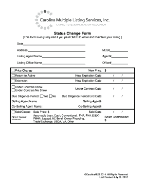 CMLS Status Change Form