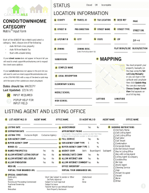 Real Estate Listing Input Form