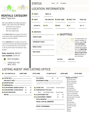 MatrixTM Rental Property Listing Form
