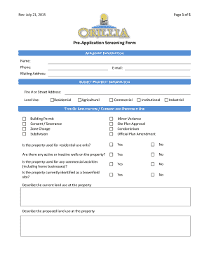 Pre-Application Screening Form