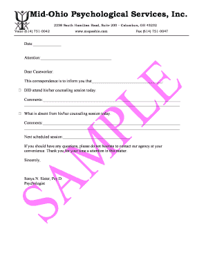 Counseling Session Attendance Notice