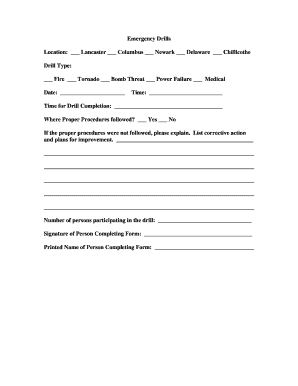 Emergency Drill Report Form